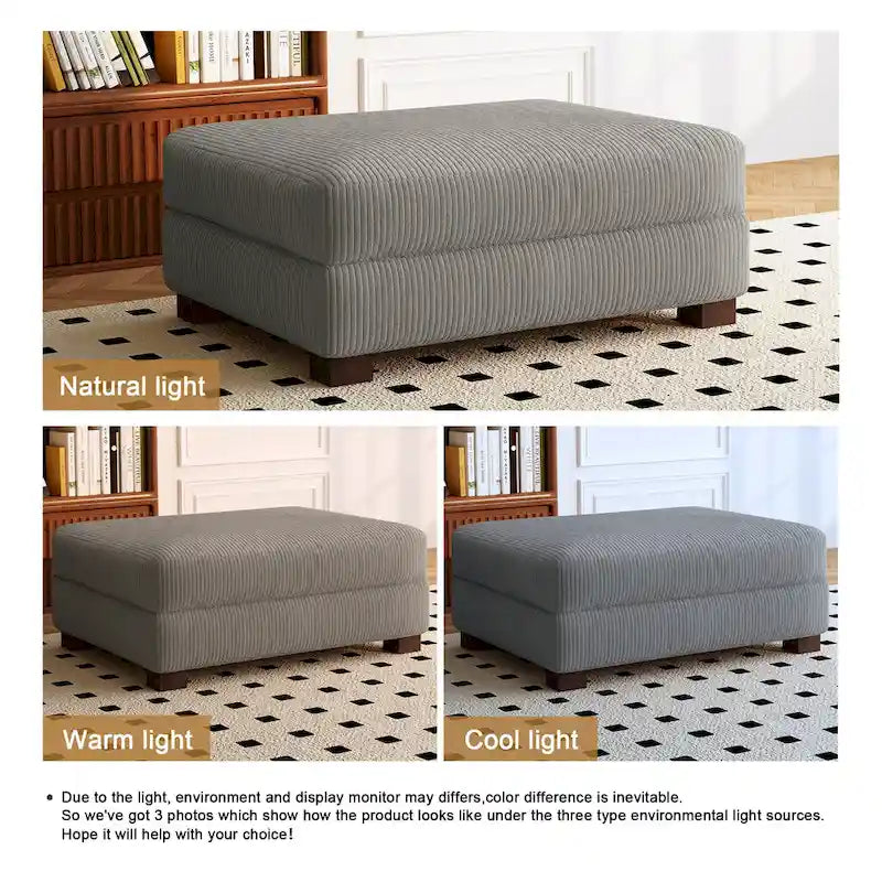 Sofa Corduroy Ottoman with Soild Wood