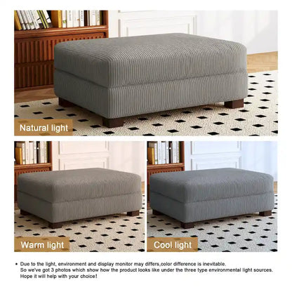 Sofa Corduroy Ottoman with Soild Wood