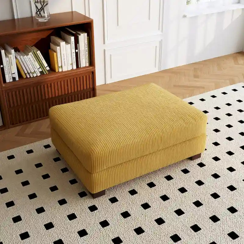 Sofa Corduroy Ottoman with Soild Wood