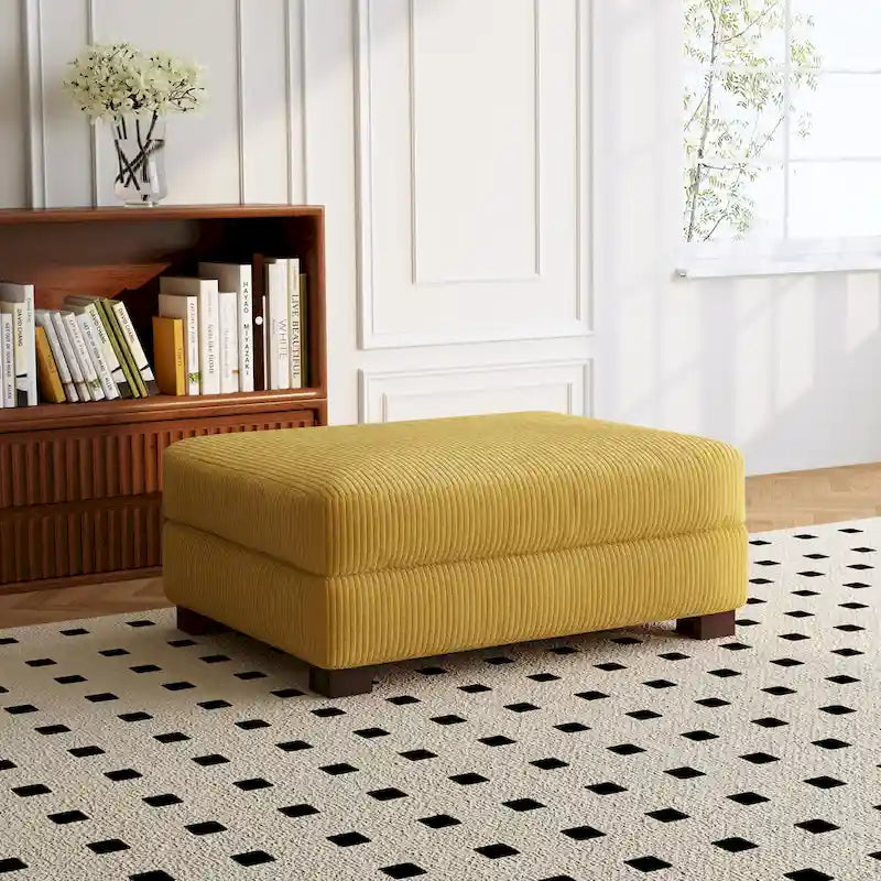 Sofa Corduroy Ottoman with Soild Wood