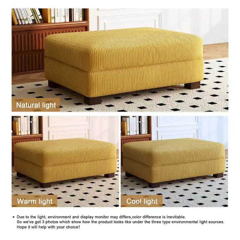 Sofa Corduroy Ottoman with Soild Wood
