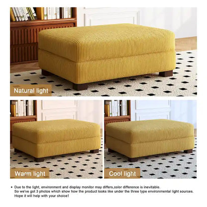 Sofa Corduroy Ottoman with Soild Wood