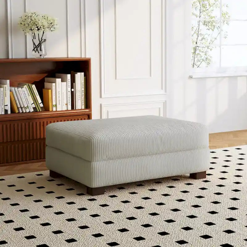 Sofa Corduroy Ottoman with Soild Wood