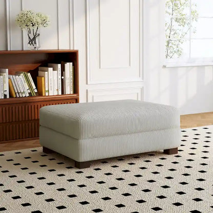 Sofa Corduroy Ottoman with Soild Wood