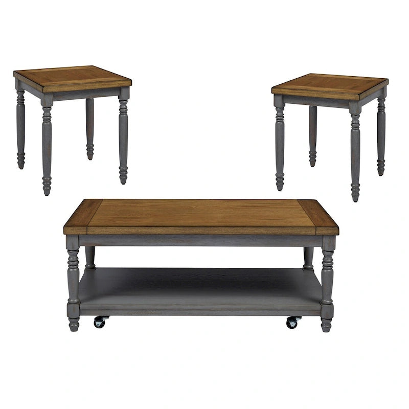 Grayton Lane 3 Pack (Cocktail & 2 End Tables) - end:21 x21 x24 h