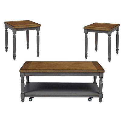 Grayton Lane 3 Pack (Cocktail & 2 End Tables) - end:21 x21 x24 h