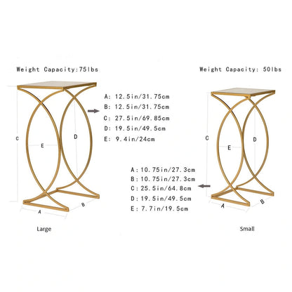 Glitzhome Set of 2 Glam Glass Modern Side Table Sofa Table