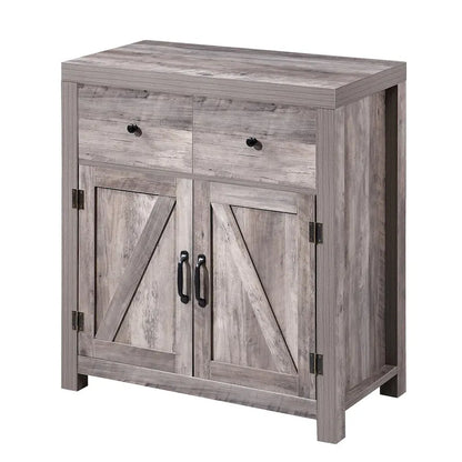 Ledel Farmhouse 2-Drawer Storage Cabinet 2-Door Accent Cabinet