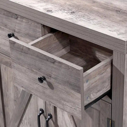 Ledel Farmhouse 2-Drawer Storage Cabinet 2-Door Accent Cabinet