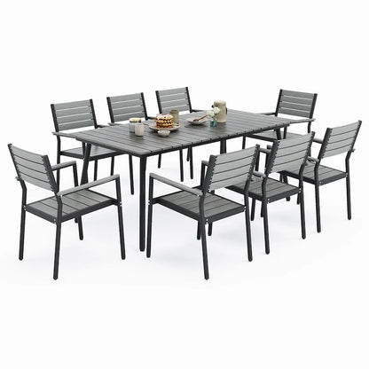 VredHom 7/9-Piece Outdoor Patio Dining Set with Stackable Chairs
