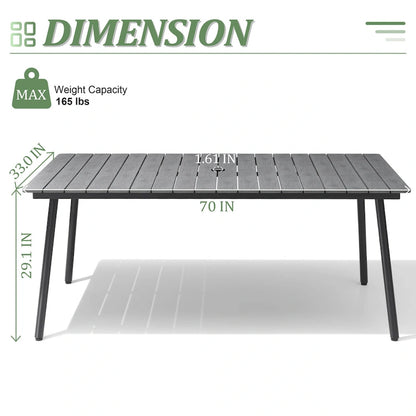 VredHom 7/9-Piece Outdoor Patio Dining Set with Stackable Chairs