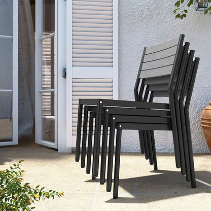 VredHom 7/9-Piece Outdoor Patio Dining Set with Stackable Chairs