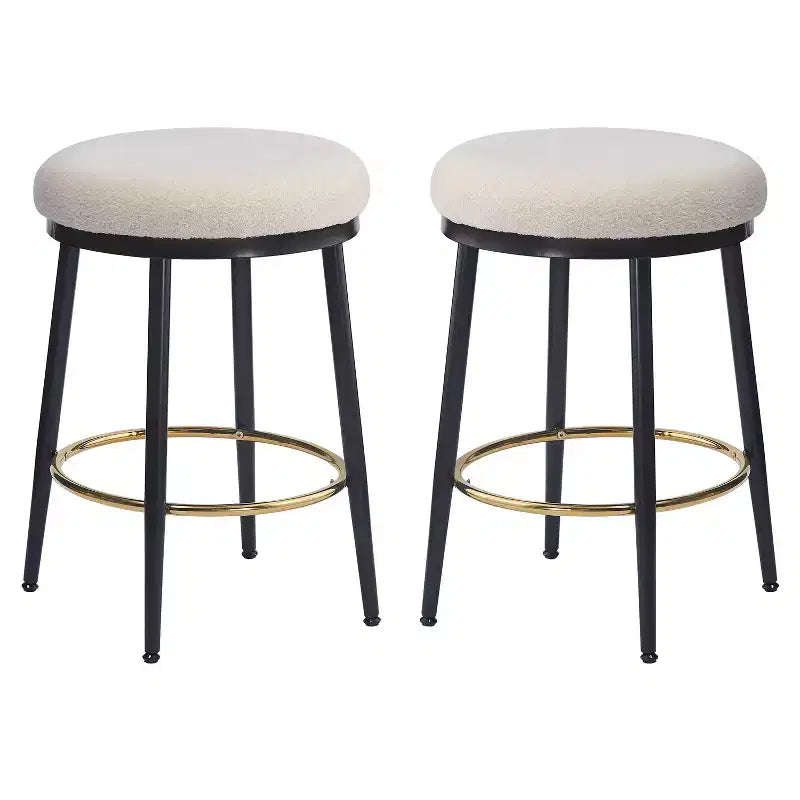 Christopher Knight Home Altrium 24.75 Modern Upholstered Iron Frame Counter Stools with Footrest