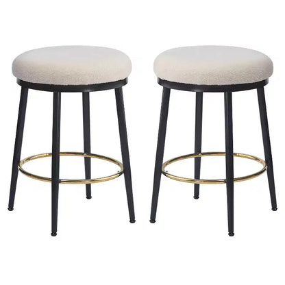 Christopher Knight Home Altrium 24.75 Modern Upholstered Iron Frame Counter Stools with Footrest