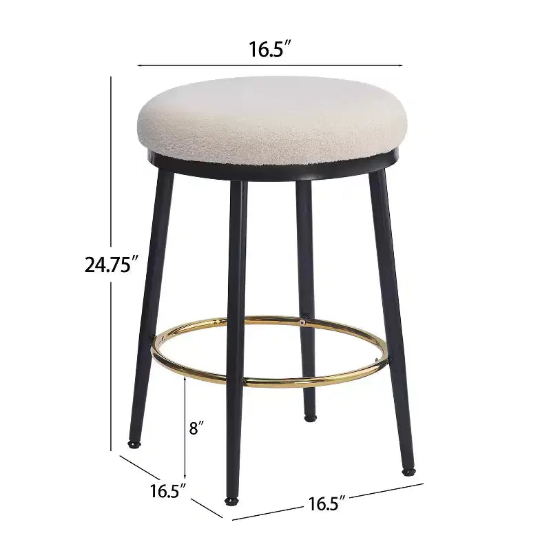 Christopher Knight Home Altrium 24.75 Modern Upholstered Iron Frame Counter Stools with Footrest
