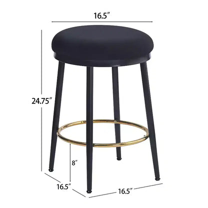 Christopher Knight Home Altrium 24.75 Modern Upholstered Iron Frame Counter Stools with Footrest