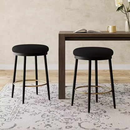 Christopher Knight Home Altrium 24.75 Modern Upholstered Iron Frame Counter Stools with Footrest