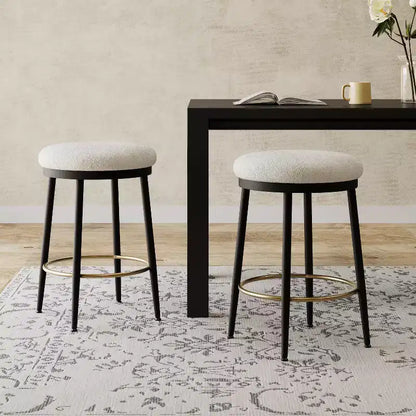 Christopher Knight Home Altrium 24.75 Modern Upholstered Iron Frame Counter Stools with Footrest
