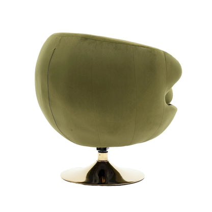 HOMEFUN Velvet 360 Degree Swivel Left Cuddle Barrel Accent Chairs