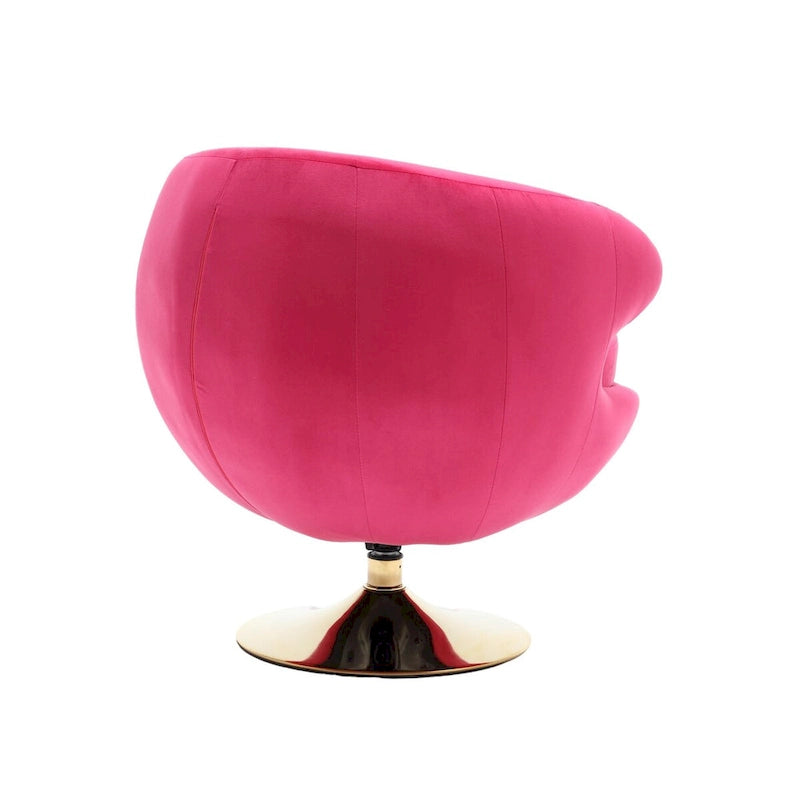 HOMEFUN Velvet 360 Degree Swivel Left Cuddle Barrel Accent Chairs