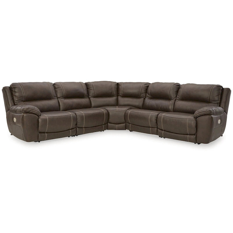 Signature Design by Ashley Dunleith Brown 5-Piece Power Reclining Sectional - 123 W x 123 D x 43 H