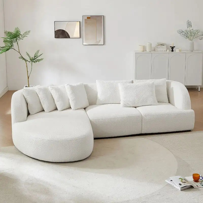 Boucle sofa,Modular Sectional Couch for Living Room Apartment Lounge,Free Combination