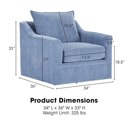 New Classic Furniture Anatasia Pillow Back Swivel Chair, Made in USA