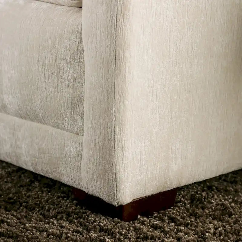 Breward Transitional Beige Chenille Padded 2-Piece Sofa Set by Furniture of America