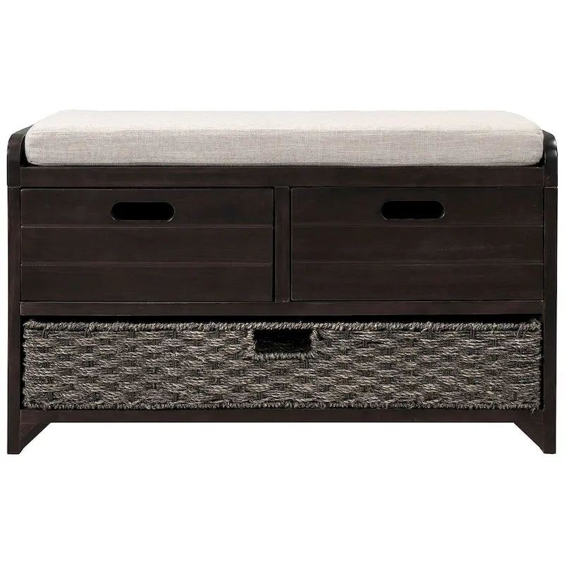 3-drawer Solid Wooden Storage Bench