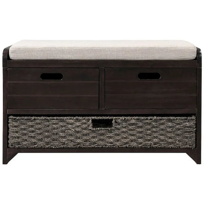 3-drawer Solid Wooden Storage Bench