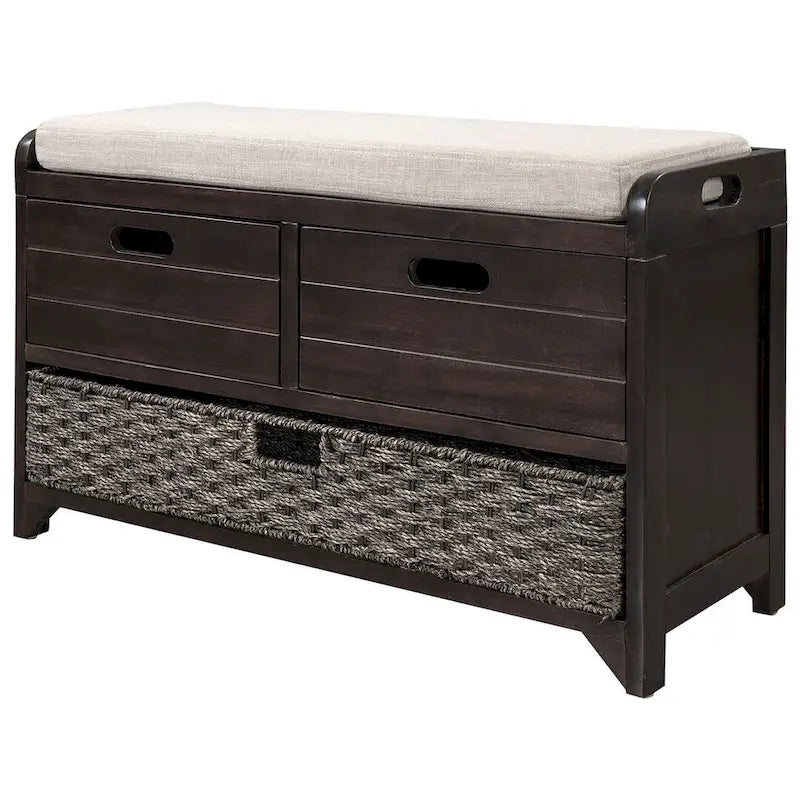 3-drawer Solid Wooden Storage Bench