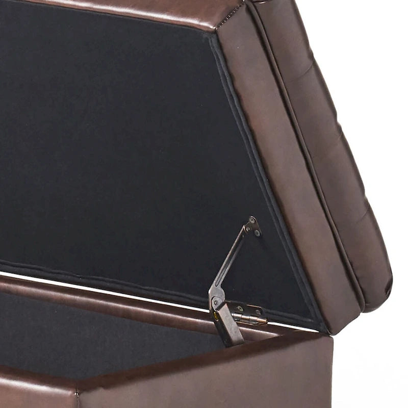 Classic Stylish Upholstered Storage Bench with Tufted Button Decoration Seat