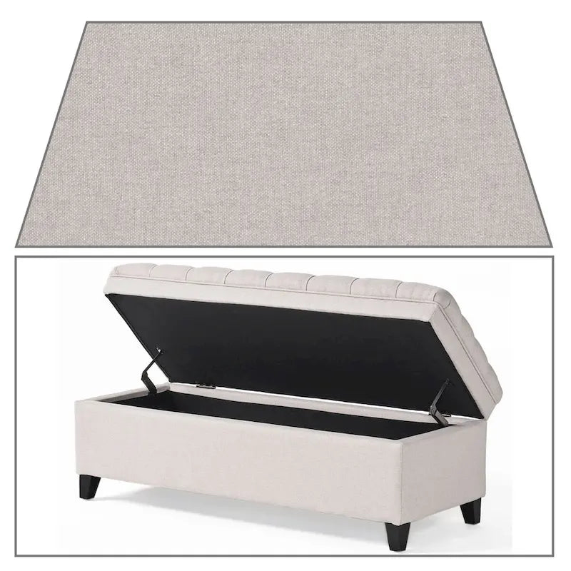 Classic Stylish Upholstered Storage Bench with Tufted Button Decoration Seat