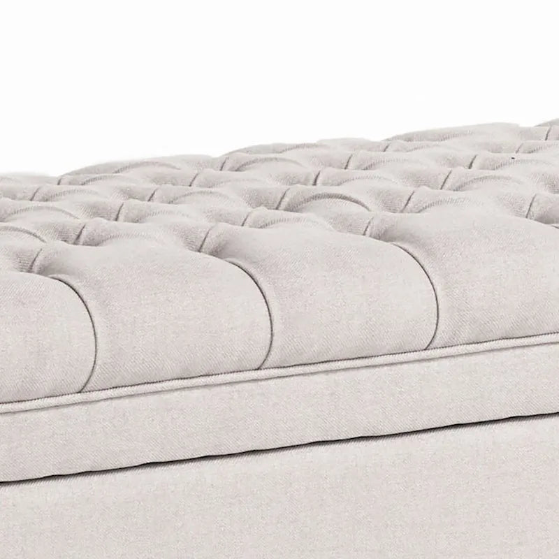 Classic Stylish Upholstered Storage Bench with Tufted Button Decoration Seat