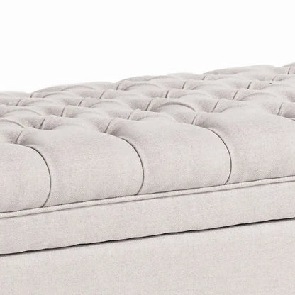 Classic Stylish Upholstered Storage Bench with Tufted Button Decoration Seat