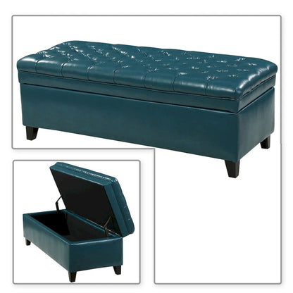 Classic Stylish Upholstered Storage Bench with Tufted Button Decoration Seat