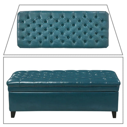 Classic Stylish Upholstered Storage Bench with Tufted Button Decoration Seat