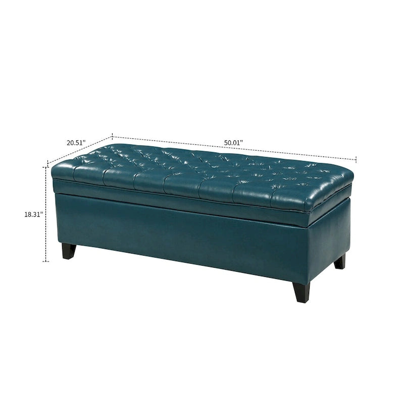 Classic Stylish Upholstered Storage Bench with Tufted Button Decoration Seat