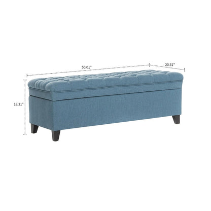 Classic Stylish Upholstered Storage Bench with Tufted Button Decoration Seat