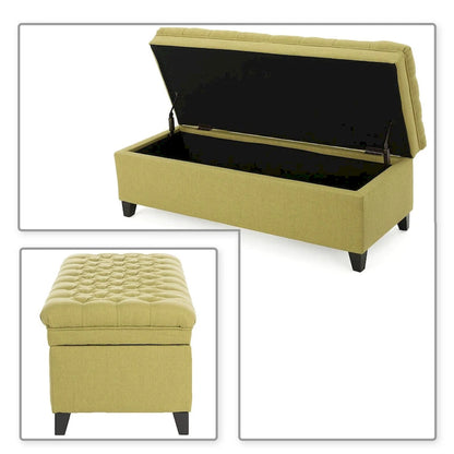 Classic Stylish Upholstered Storage Bench with Tufted Button Decoration Seat