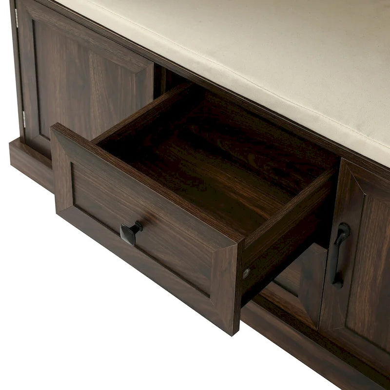 Hall Tree with 3 HooksCoat Hanger, Entryway Bench,Storage Bench, 3-in-1 Design,47.2INCH,for Entrance,Hallway