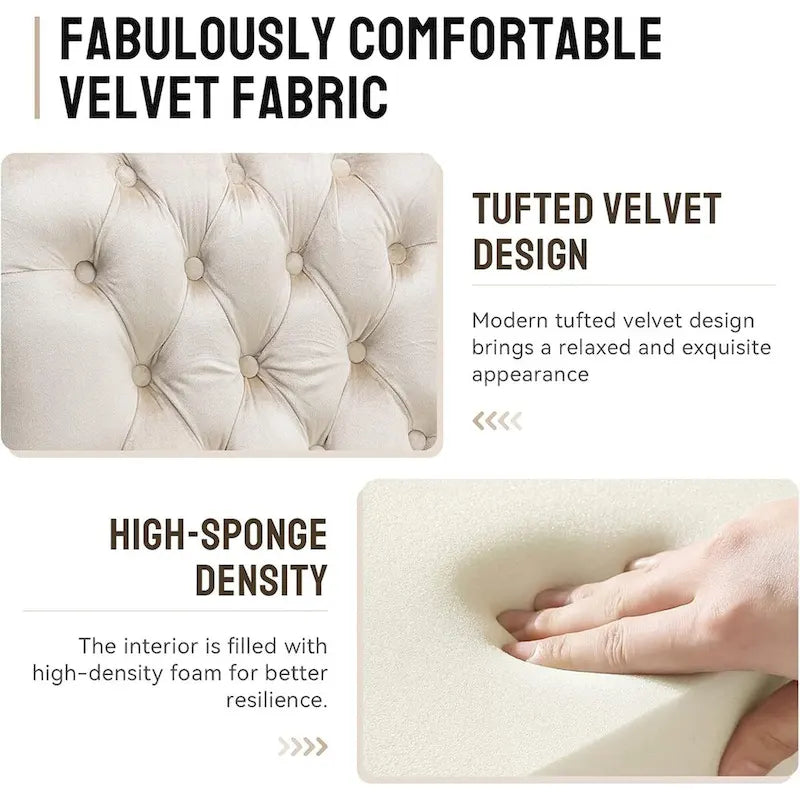 Velvet Armless Accent Chair, Button Tufted Slipper Chair, Side Chair, Lounge Chair