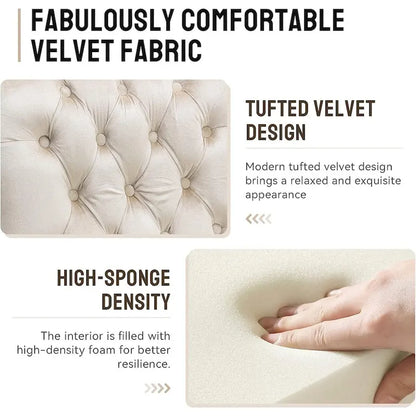 Velvet Armless Accent Chair, Button Tufted Slipper Chair, Side Chair, Lounge Chair