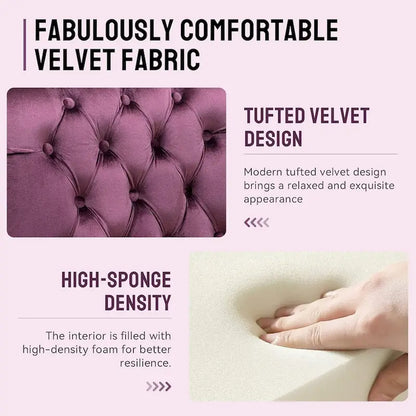 Velvet Armless Accent Chair, Button Tufted Slipper Chair, Side Chair, Lounge Chair