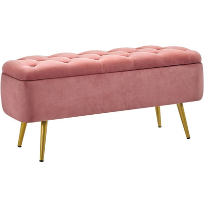 Yaheetech Modern Upholstered Ottoman Footstool Bench with Storage - 42.7 14.6 19