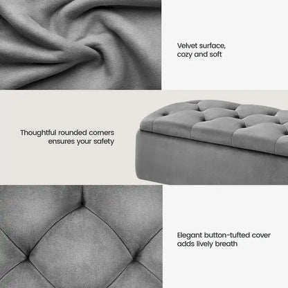 Yaheetech Modern Upholstered Ottoman Footstool Bench with Storage - 42.7 14.6 19