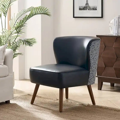 Alexander Mid-Century Modern Side Armchair with Solid Wood Legs by HULALA HOME