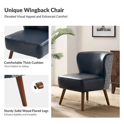 Alexander Mid-Century Modern Side Armchair with Solid Wood Legs by HULALA HOME