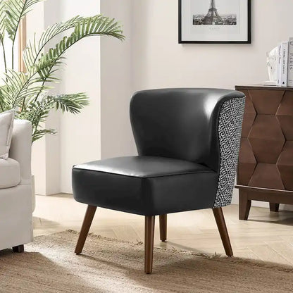 Alexander Mid-Century Modern Side Armchair with Solid Wood Legs by HULALA HOME