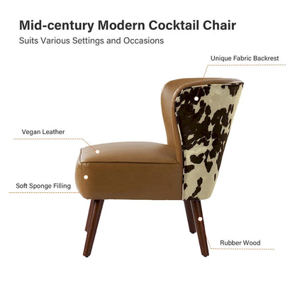 Alexander Mid-Century Modern Side Armchair with Solid Wood Legs by HULALA HOME